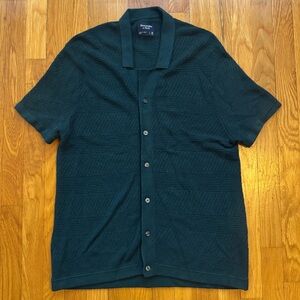 Abercrombie & Fitch A&F Men’s Dark Green Casual Button Down Shirt M knit